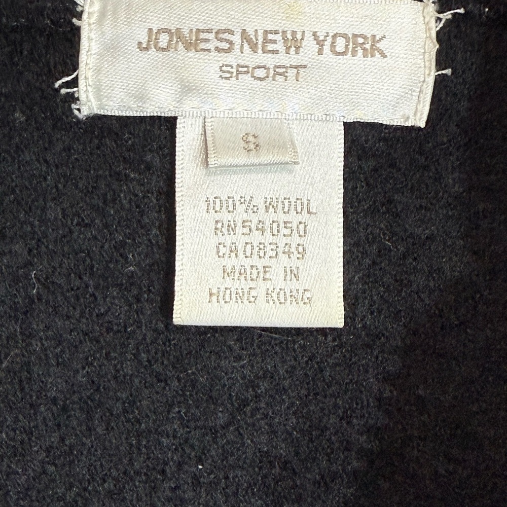 Jones New York Sport 100% Wool Duffle Jacket Waist Length Black Size Small - Picture 6 of 8